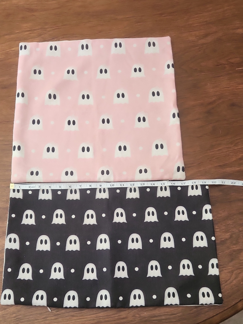 Ghost Zipper Pillow Covers. Set Of 2 Bow Ghost/ Regular Ghost Black And Pink